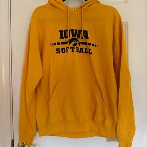 Yellow university of Iowa softball sweatshirt